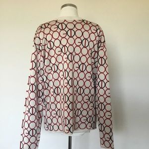 COOGI Red and Black Patterned Crewneck Sweater